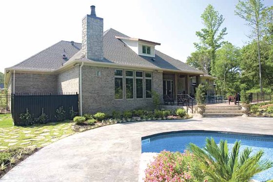 Exterior - Rear Elevation for Traditional House Plan #17-2757 - 3 bed, 3.5 bath