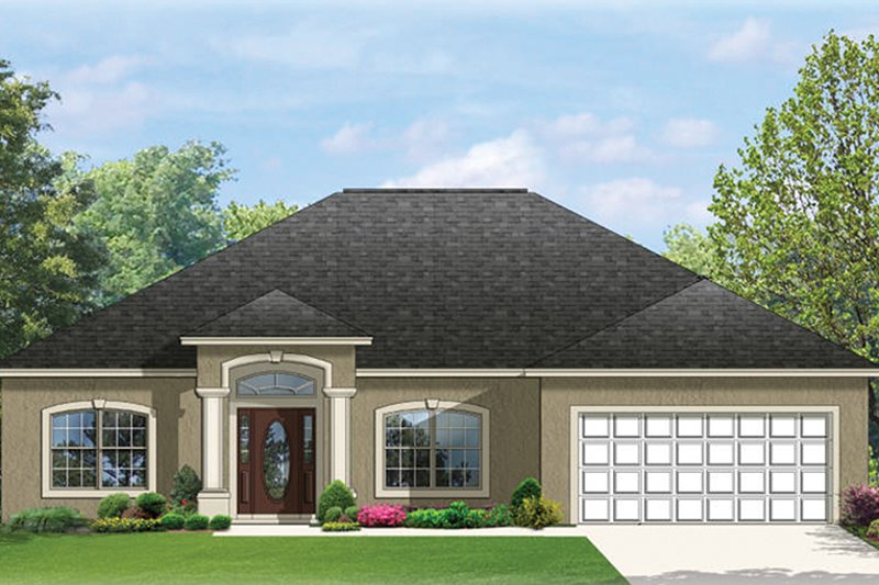 Architectural House Design - Mediterranean Exterior - Front Elevation Plan #1058-76