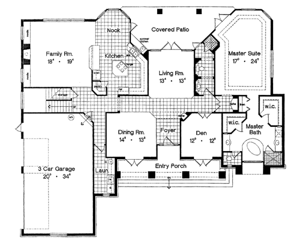 Architectural House Design - Traditional Floor Plan - Main Floor Plan #417-793