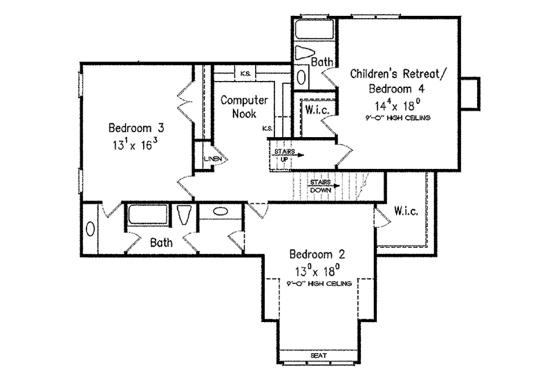 Architectural House Design - Floor Plan - Upper Floor for European House Plan #927-400 - 4 bed, 4 bath