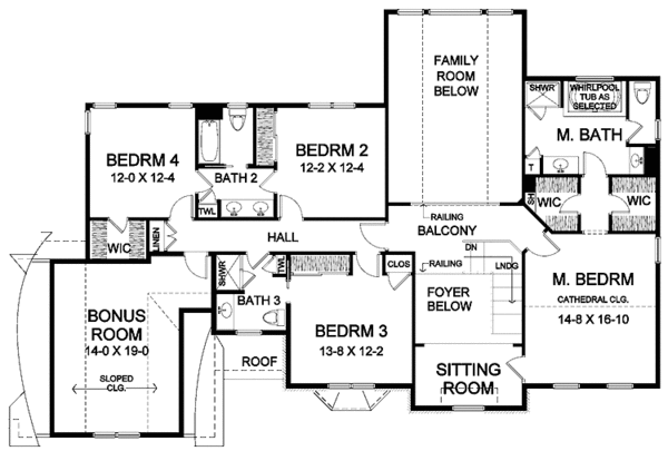 House Design - Traditional Floor Plan - Upper Floor Plan #328-326