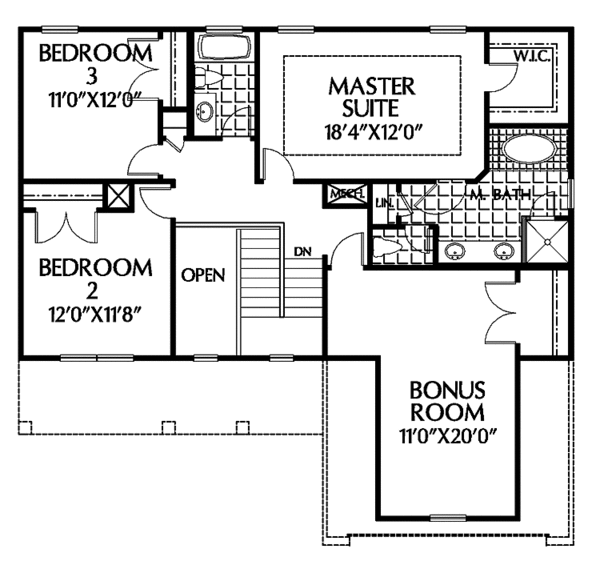 Dream House Plan - Country Floor Plan - Upper Floor Plan #999-84