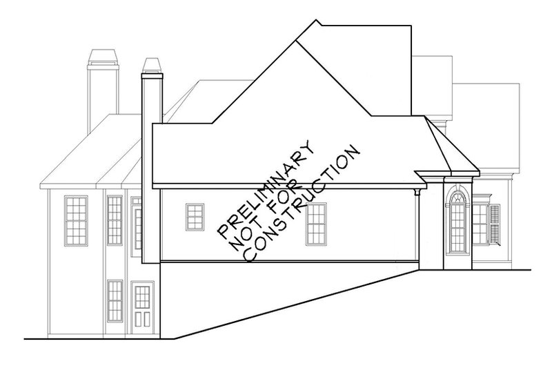 House Blueprint - Exterior - Other Elevation 1 for Colonial House Plan #927-586 - 4 bed, 3 bath
