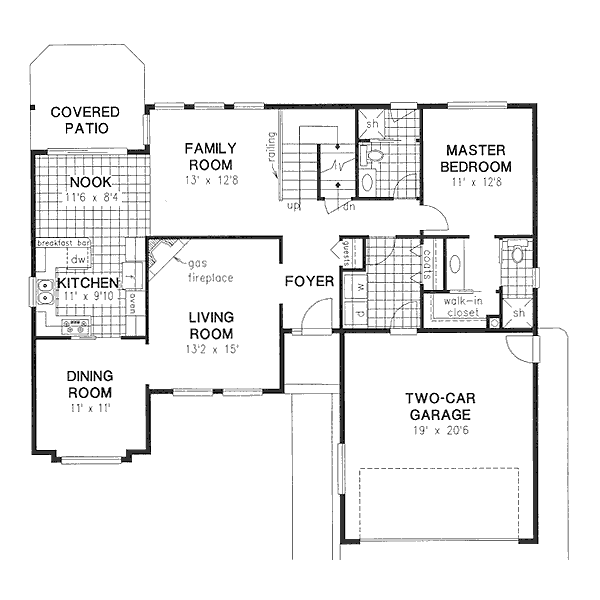 Architectural House Design - Traditional Floor Plan - Main Floor Plan #18-9049