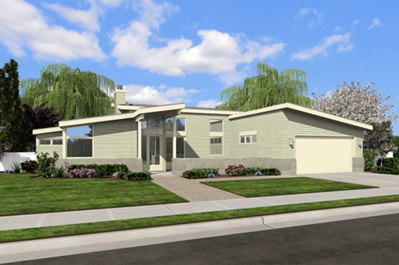 Modern Style House Plan - 2 Beds 2 Baths 1508 Sq/Ft Plan #48-460