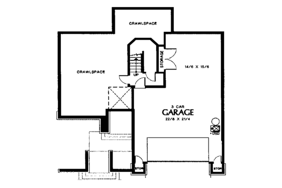 Floor Plan - Lower Floor for Contemporary House Plan #48-731 - 3 bed, 2.5 bath