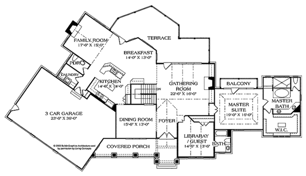 House Plan Design - Craftsman Floor Plan - Main Floor Plan #453-458