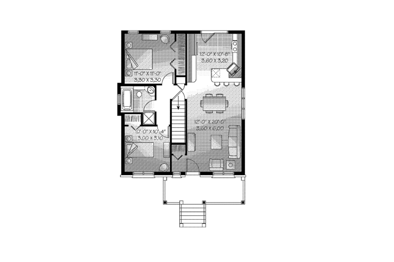 Dream House Plan - Floor Plan - Main Floor for Country House Plan #23-2412 - 2 bed, 1 bath