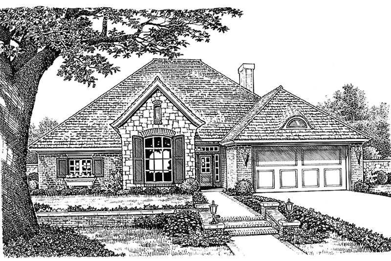House Blueprint - Country Exterior - Front Elevation Plan #310-1189