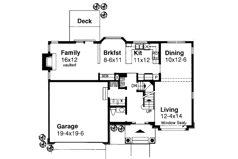 Home Plan - Floor Plan - Main Floor for Traditional House Plan #320-932 - 3 bed, 2.5 bath