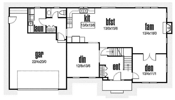 Architectural House Design - Traditional Floor Plan - Main Floor Plan #435-20