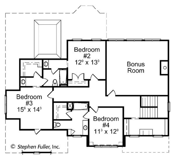 Home Plan - Colonial Floor Plan - Upper Floor Plan #429-396