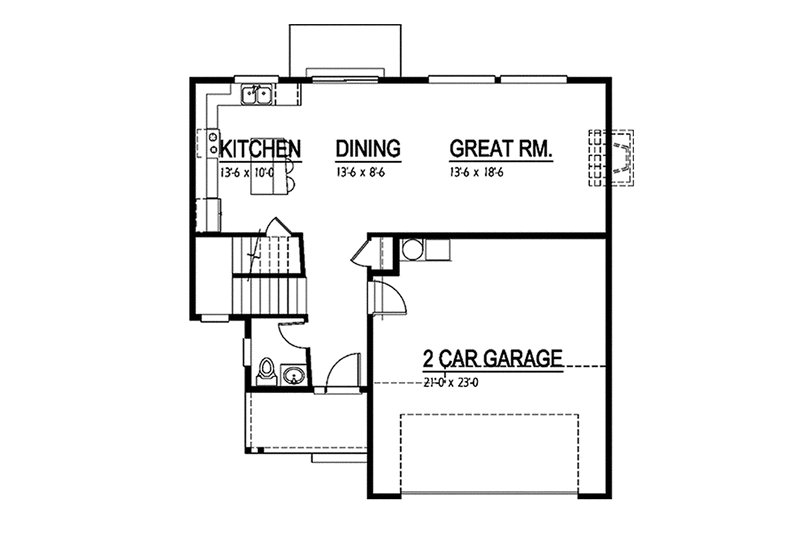 Architectural House Design - Floor Plan - Main Floor for Contemporary House Plan #569-10 - 3 bed, 2.5 bath