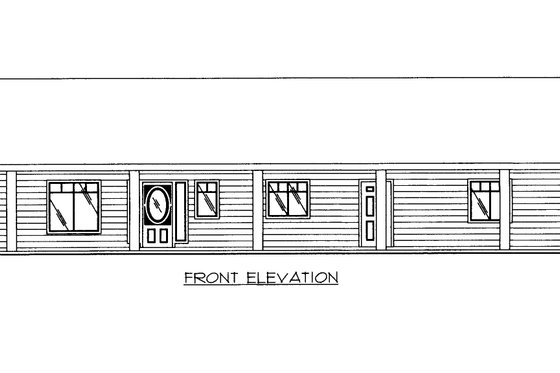 Exterior - Front Elevation 3 for Ranch House Plan #117-1063 - 3 bed, 2.5 bath