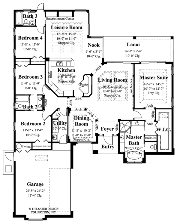 Architectural House Design - Mediterranean Floor Plan - Main Floor Plan #930-377