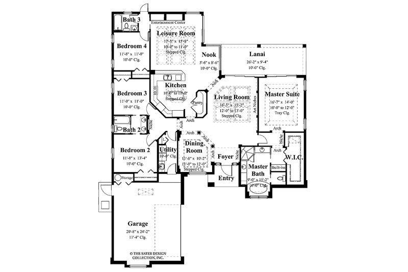 House Plan Design - Floor Plan - Main Floor for Mediterranean House Plan #930-377 - 4 bed, 3 bath