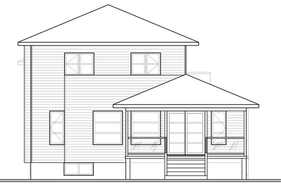 Exterior - Rear Elevation for Contemporary House Plan #23-2580 - 3 bed, 2.5 bath