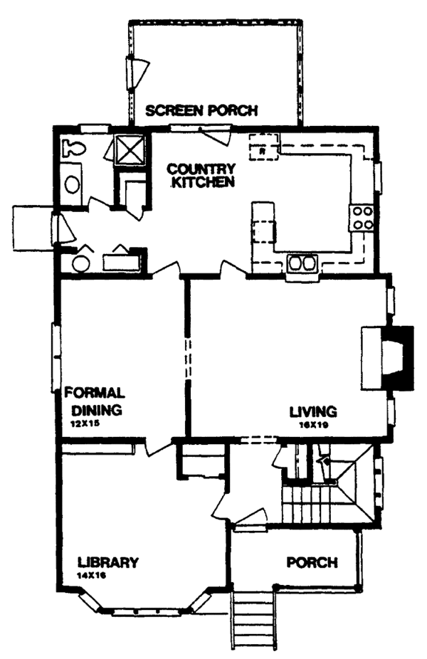 Dream House Plan - Country Floor Plan - Main Floor Plan #30-276