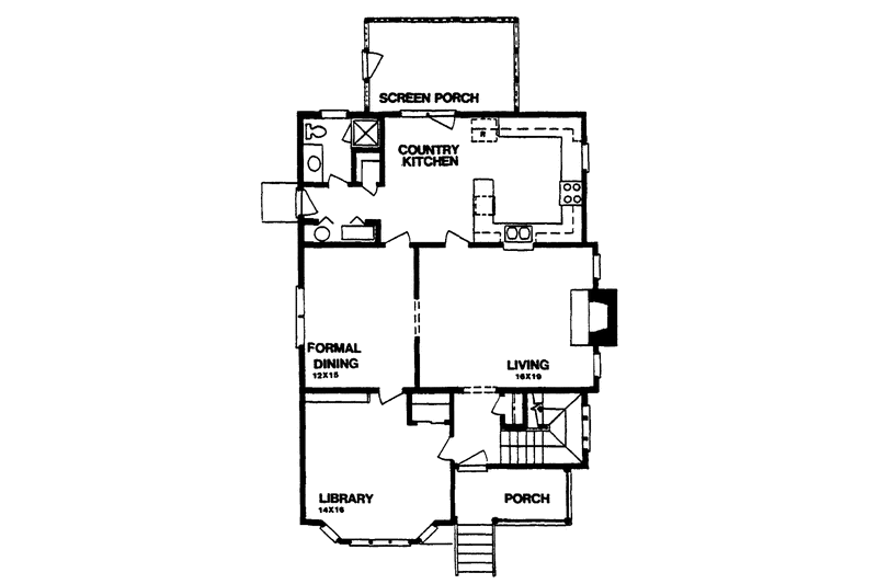 Home Plan - Floor Plan - Main Floor for Craftsman House Plan #30-276 - 3 bed, 3 bath
