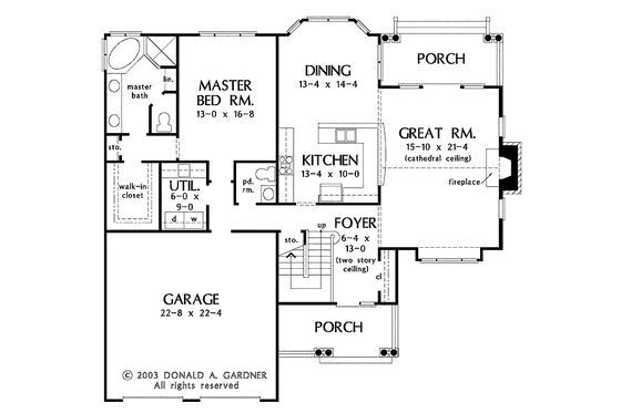 Floor Plan - Main Floor for Classical House Plan #929-543 - 3 bed, 2.5 bath