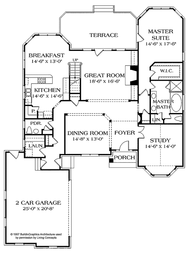 Architectural House Design - Traditional Floor Plan - Main Floor Plan #453-292