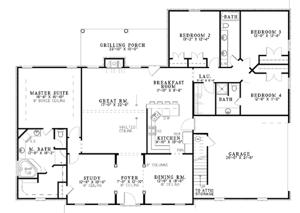 Dream House Plan - Traditional Floor Plan - Main Floor Plan #17-2780