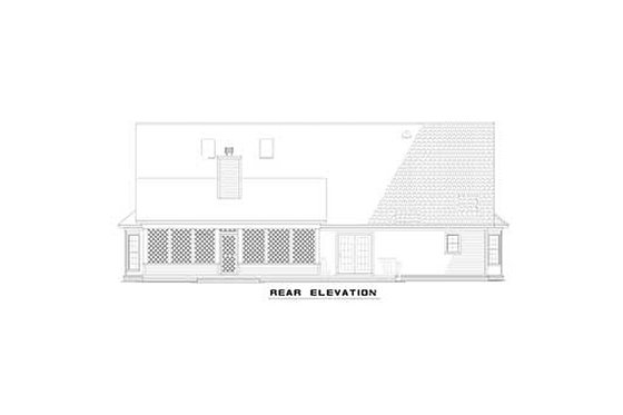 Exterior - Rear Elevation for Farmhouse House Plan #17-454 - 4 bed, 3.5 bath