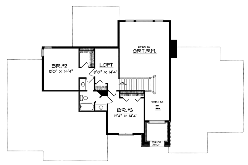 Home Plan - Floor Plan - Upper Floor for Traditional House Plan #70-1369 - 3 bed, 2.5 bath