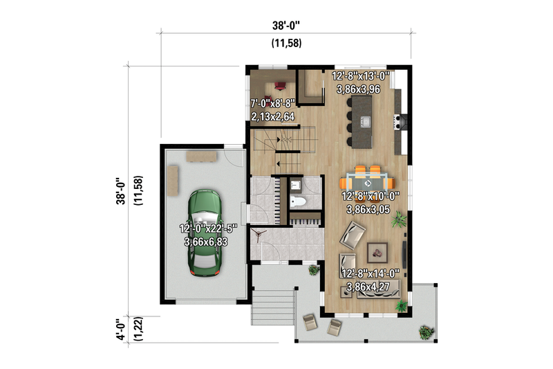 Dream House Plan - Floor Plan - Main Floor for Farmhouse House Plan #25-5039 - 3 bed, 1.5 bath