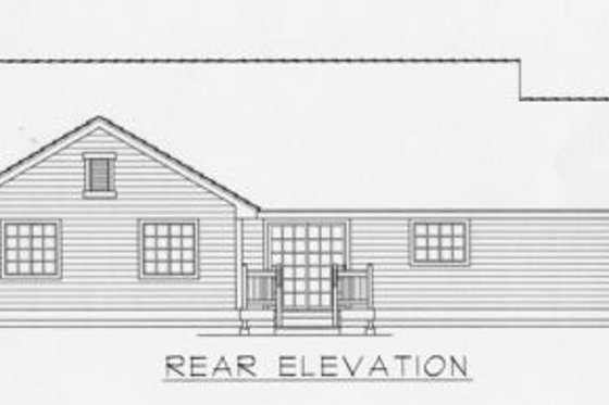 Exterior - Rear Elevation for Ranch House Plan #112-112 - 3 bed, 2 bath