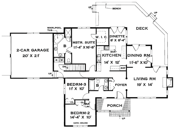 Dream House Plan - Country Floor Plan - Main Floor Plan #456-74