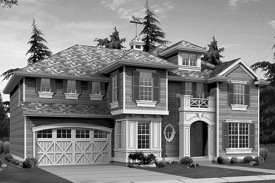 Exterior - Front Elevation 3 for Craftsman House Plan #132-418 - 4 bed, 3 bath