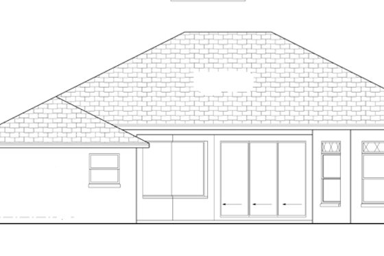 Exterior - Rear Elevation for Mediterranean House Plan #1058-35 - 3 bed, 2 bath