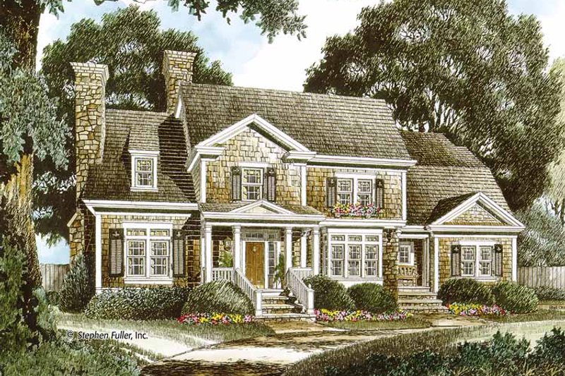 Home Plan - Exterior - Front Elevation 3 for Colonial House Plan #429-343 - 4 bed, 4 bath