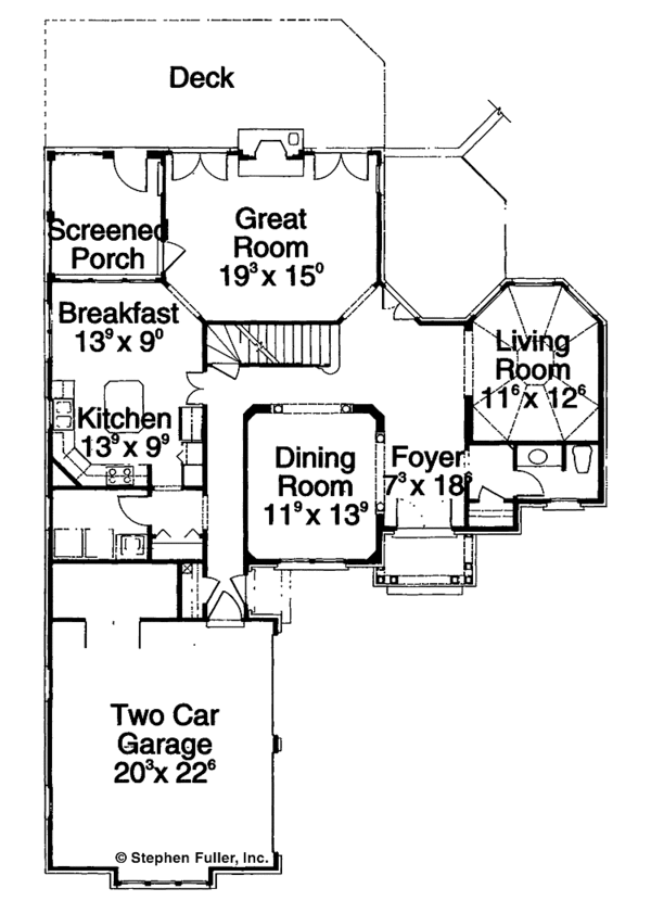 Architectural House Design - Traditional Floor Plan - Main Floor Plan #429-232