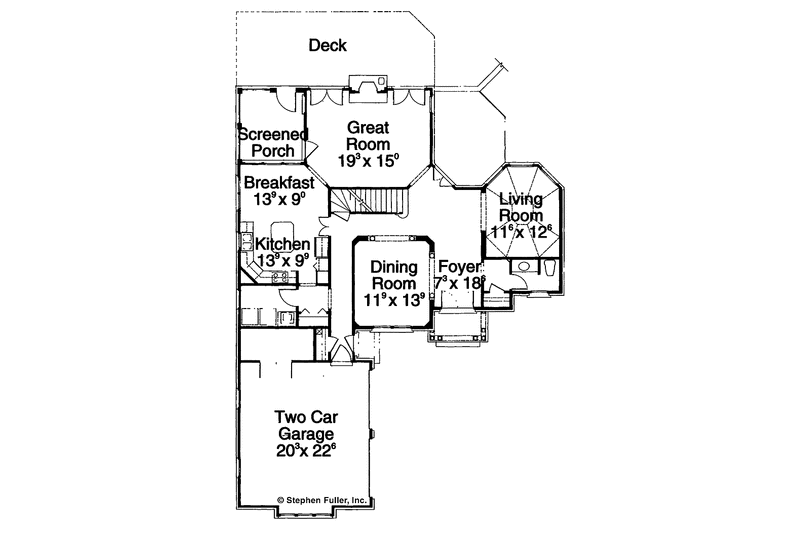 Architectural House Design - Floor Plan - Main Floor for Traditional House Plan #429-232 - 3 bed, 2.5 bath