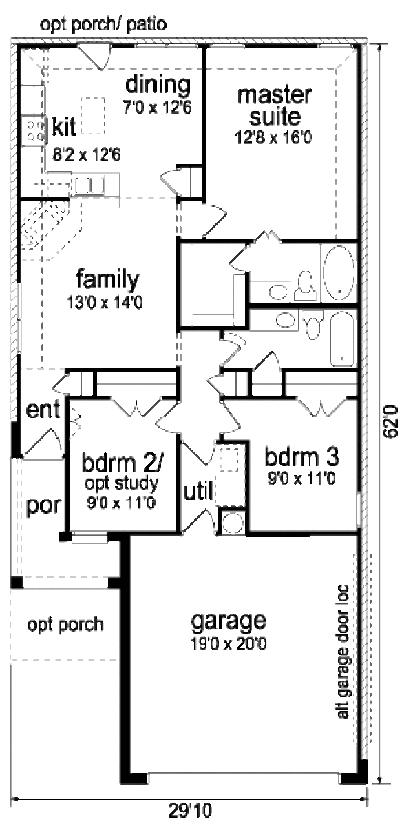 Craftsman Floor Plan - Main Floor Plan #84-285