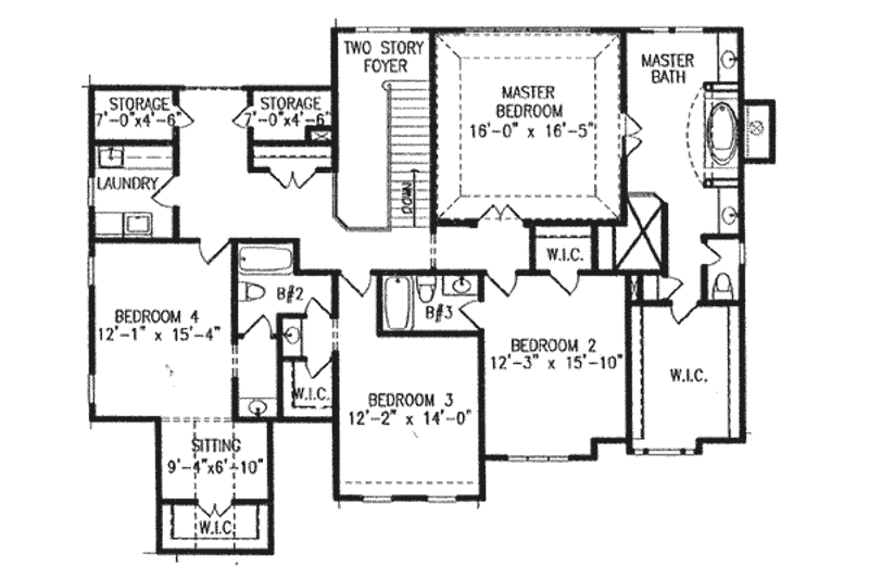 Home Plan - Floor Plan - Upper Floor for Traditional House Plan #54-141 - 5 bed, 4.5 bath
