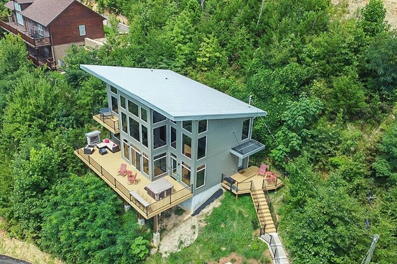 Exterior - Front Elevation 4 for Modern House Plan #123-116 - 3 bed, 2 bath