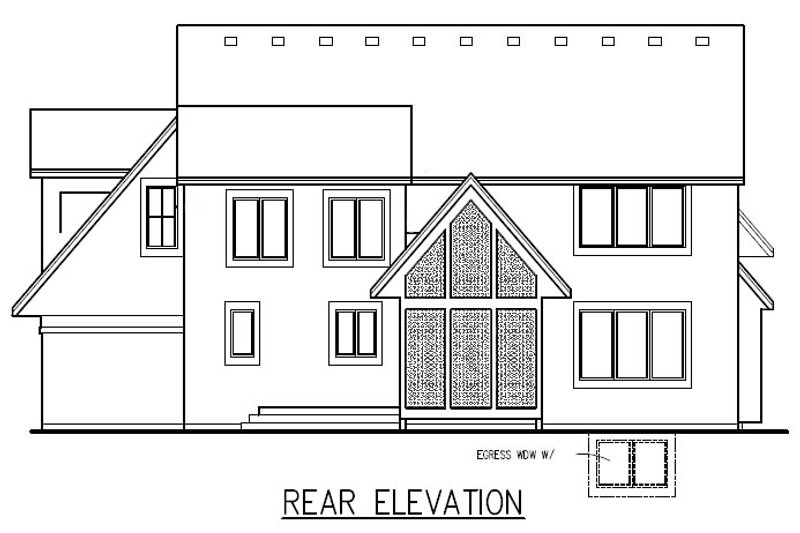 Dream House Plan - Exterior - Rear Elevation 1 for Traditional House Plan #56-598 - 5 bed, 4.5 bath