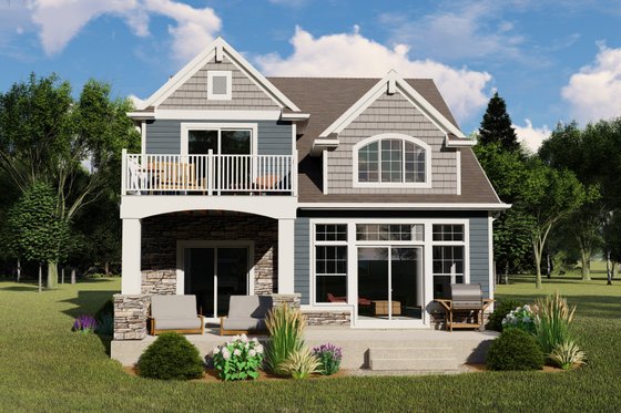 Exterior - Rear Elevation for Cottage House Plan #1064-108 - 3 bed, 2.5 bath