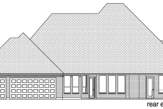 Exterior - Rear Elevation for Tudor House Plan #84-601 - 4 bed, 3.5 bath
