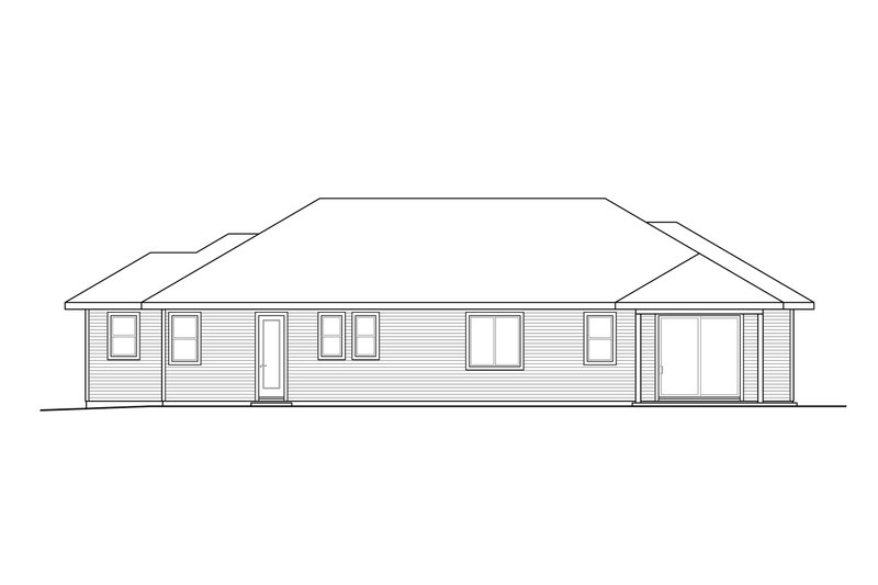 Architectural House Design - Exterior - Rear Elevation for Craftsman House Plan #124-1274 - 3 bed, 2 bath