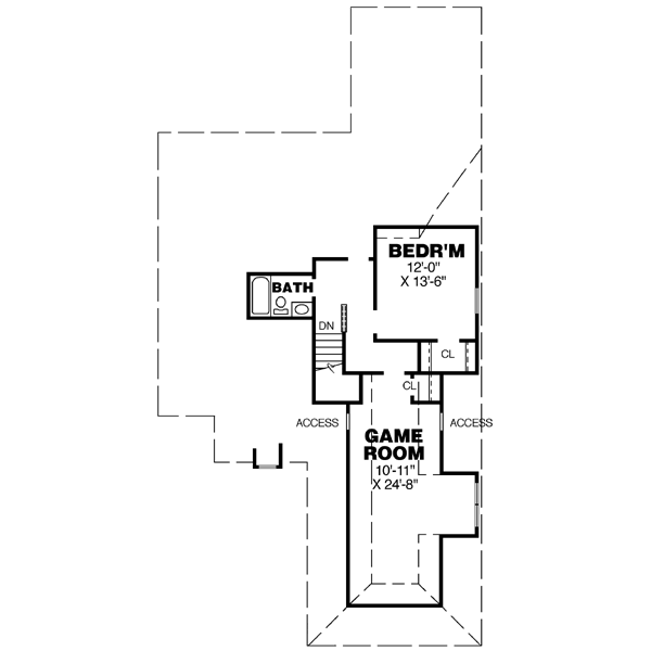 Southern Floor Plan - Upper Floor Plan #34-179