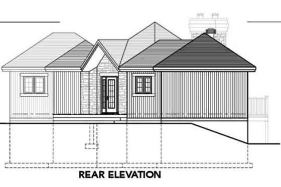 Exterior - Rear Elevation for Traditional House Plan #138-103 - 3 bed, 2 bath