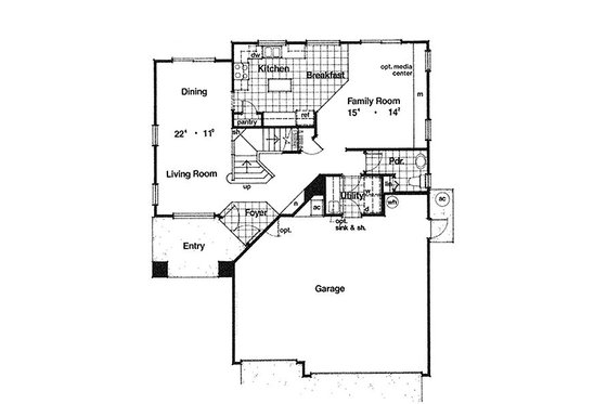 Floor Plan - Main Floor for European House Plan #417-175 - 4 bed, 2.5 bath