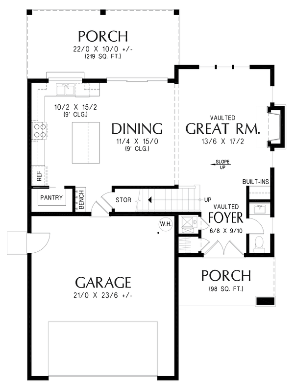 Contemporary Floor Plan - Main Floor Plan #48-1198