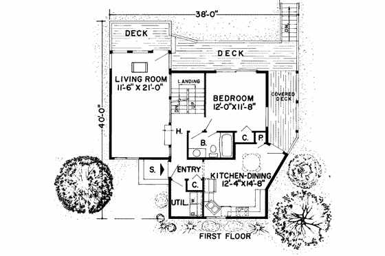Floor Plan - Main Floor for Modern House Plan #312-486 - 3 bed, 3 bath