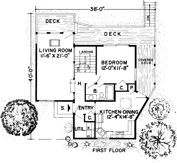Floor Plan - Main Floor for Modern House Plan #312-486 - 3 bed, 3 bath