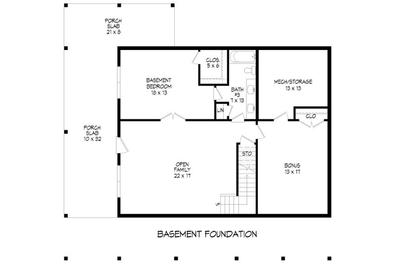 Home Plan - Floor Plan - Lower Floor for Country House Plan #932-1156 - 4 bed, 3.5 bath